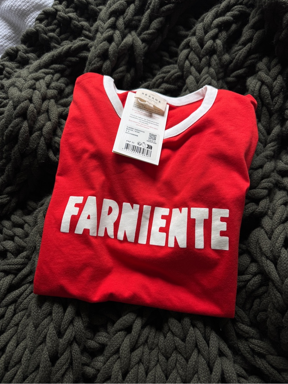 NWT Sézane Farniente Red Graphic Tee